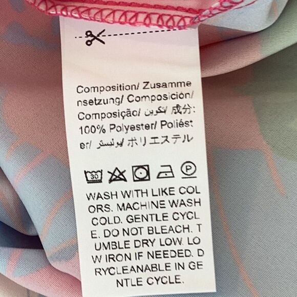 SHEIN NEW BOHO WOMENS LARGE TOP BLOUSE FLOUNCE SLEEVES BRIGHT FLORAL LARGE - Picture 7 of 8